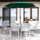 Springos Parasol ogrodowy łamany 260 cm duży z korbką, na balkon, taras ciemnozielony UNIWERSALNY 1