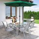 Springos Parasol ogrodowy łamany 260 cm duży z korbką, na balkon, taras ciemnozielony UNIWERSALNY 2