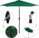Springos Parasol ogrodowy łamany 260 cm duży z korbką, na balkon, taras ciemnozielony UNIWERSALNY 6