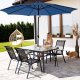 Springos Parasol ogrodowy składany 300 cm duży z korbką na balkon taras granatowy UNIWERSALNY 1