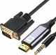 Adapter AV Co2 CO2 KABEL VGA - HDMI PRZEJŚCIÓWKA KONWERTER ADAPTER AUDIO FULL HD 60HZ 3M 1