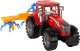LeanToys Czerwony Ciągnik ze Zgrabiarką Napęd Frykcyjny 6