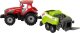 LeanToys Czerwony Ciągnik Rolniczy z  Zielonym Siewnikiem Napęd Frykcyjny 2