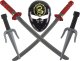 LeanToys Zestaw Wojownika Ninja Maska Miecze Sztylety Czerwone Zdobienia 2