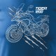 Topslang Koszulka motocyklowa z motocyklem na motor Triumph Tiger 1200 męska niebieska REGULAR S 1