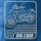 Topslang Koszulka motocyklowa z motocyklem na motor BMW GS R 1300 ADVENTURE kolekcjonerska męska niebieska REGULAR L 1