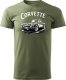 Topslang Koszulka z samochodem Chevrolet Corvette dla pasjonatów amerykańskiej motoryzacji kolekcjonerska męska khaki REGULAR S 1
