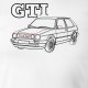 Topslang Koszulka z samochodem VW Golf 2 II męska biała REGULAR S 2