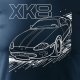 Topslang Koszulka z samochodem jaguar z jaguarem xk8 męska granatowa REGULAR L 1