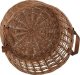 WickerPL Dekoracyjny Okrągły Ażurowy kosz z wikliny doniczka pojemnik ze skórzanymi rączkami 38 H38 cm 2