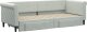 vidaXL vidaXL Sofa rozsuwana z szufladami, jasnoszara, 80x200 cm, aksamit 3
