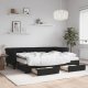 vidaXL vidaXL Sofa rozsuwana z szufladami, czarna, 80x200 cm, aksamit 1