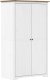 vidaXL vidaXL Szafa BODO, biało-brązowa, 99x53,5x173 cm, lite drewno sosnowe 2