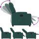 vidaXL Elektryczny fotel rozkładany, ciemnozielony, obity tkaniną 7