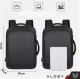 Plecak Alogy Plecak torba na laptopa 15.6 cal męski damski duży USB do samolotu na walizkę Unisex 42x30x10cm Alogy wodoodporny Czarny 2