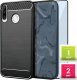 Hello Case Etui Do Huawei P30 LITE (Pancerne, Karbon, Karbonowe, Czarne) Szkło 5D 1