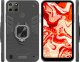 Hello Case ETUI PANCERNE DO REALME C25Y CZARNE OBUDOWA ARMOR HOLDER RING CASE SZKŁO 2