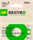 GP 1x4 GP ReCyko NiMH Batteries AAA 850mAH, ready to use 2