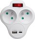 Maclean Gniazdko prądowe rozgałęźnik z 2 gniazdami i USB A/C 2.4A 2x16A (MCE336) 4