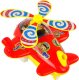 LeanToys Samolot Pchacz Dzwonek Kij Pilot Czerwony 2