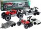 LeanToys Auto Terenowe Czerwone Laweta Pojazd Sportowy Zestaw 1