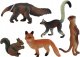 Figurka LeanToys Figurki Zwierząt 5 Sztuk Wiewiórka Surykatka Mrówkojad Lis Lemur 1
