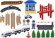 LeanToys Drewniany Tor Kolejowy Pociąg Kolejka Tory Akcesoria Most Policja 3,2m 2