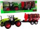 LeanToys Traktor Farmerski Z Przyczepą Na Drewno 9 Bali Drzewa Napęd Zielony 1