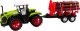 LeanToys Traktor Farmerski Z Przyczepą Na Drewno 9 Bali Drzewa Napęd Zielony 2