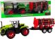 LeanToys Traktor Farmerski Z Przyczepą Na Drewno 9 Bali Drzewa Napęd Zielony 6