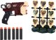 LeanToys Zestaw Pistolet Z Tarczą Strzałki Piankowe Dinozaury Brązowy 2