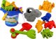 LeanToys Zestaw Do Piasku Wiaderko Z Prysznicem Łopatka Grabki Foremki Dinozaury 1