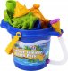 LeanToys Zestaw Do Piasku Wiaderko Z Prysznicem Łopatka Grabki Foremki Dinozaury 5