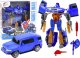 LeanToys Robot Auto 2w1 Transformacja Akcesoria Broń Niebieski 1