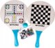 Spokey Rakietki do badmintona plażowego z grami (szachy i chińczyk) Spokey WOO-BAD GAME 1