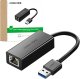 Adapter USB Ugreen Adapter sieciowy Ugreen CR111 USB 3.0 do RJ45, Gigabit Ethernet (czarny) 1