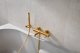 Bateria wannowa KFA BATERIA MOZA WANNOWA ŚCIENNA, POZIOMA, BRUSHED GOLD Z KOMPLETEM NATRYSKOWYM PUNKTOWYM PREMIUM 4