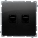 Kontakt-Simon Gniazdo komputerowe Kontakt-Simon Simon Basic BMF52.02/49 RJ45 podwójne kategoria 5e moduł. Montaż gniazda na wkręty do puszki czarny mat 2