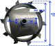 Glebogryzarka MasterCut KOŁA ŁOPATKOWE METALOWE ŻELAZNE DO GLEBOGRYZARKI MASTERCUT , TRIUNFO S48, S50, S60, PTT90, HSDT100TS OŚ 26mm ŚREDNICA 440mm 1