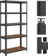 Songmics Regał, 30 X 75 X 150 Cm, 650 Kg Nośność (130 Kg Na Półkę), Przemysłowy, Regulowane Półki Do Przechowywania, Do Salonu, Kuchni, G 22