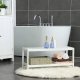 Songmics Naturalny bambus 2-poziomowy stojak na buty, półka do butów Rośliny Książki, do salonu do sypialni łazienka, 70 x 26 x 33 cm, bi 8