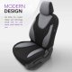 AMiO Komplet pokrowców na fotele samochodowe OTOM RUBY 1202 GREY/BLACK 3-ZIP 5