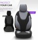 AMiO Komplet pokrowców na fotele samochodowe OTOM RUBY 1202 GREY/BLACK 3-ZIP 6
