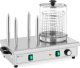 Royal Catering Podgrzewacz do hot dogów 4 szpikulce na bułki pojemnik na 30 kiełbasek 650 W Podgrzewacz do hot dogów 4 szpikulce na bułki pojemnik na 30 kiełbasek 650 W 1