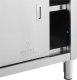 Royal Catering Stół blat roboczy przyścienny z szafką i rantem drzwi suwane 180 x 60 cm Stół blat roboczy przyścienny z szafką i rantem drzwi suwane 180 x 60 cm 3
