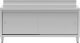 Royal Catering Stół blat roboczy przyścienny z szafką i rantem drzwi suwane 180 x 60 cm Stół blat roboczy przyścienny z szafką i rantem drzwi suwane 180 x 60 cm 6