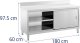 Royal Catering Stół blat roboczy przyścienny z szafką i rantem drzwi suwane 180 x 60 cm Stół blat roboczy przyścienny z szafką i rantem drzwi suwane 180 x 60 cm 7
