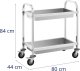 Royal Catering Wózek kelnerski gastronomiczny 2 półki 62.6 x 33.5 x 10 cm do 72 kg Wózek kelnerski gastronomiczny 2 półki 62.6 x 33.5 x 10 cm do 72 kg 5