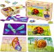PuzzleOK Drewniane Puzzle 4w1 Owady Układanka Zestaw Zwierzątka Biedronka Ślimak 1