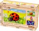 PuzzleOK Drewniane Puzzle 4w1 Owady Układanka Zestaw Zwierzątka Biedronka Ślimak 9